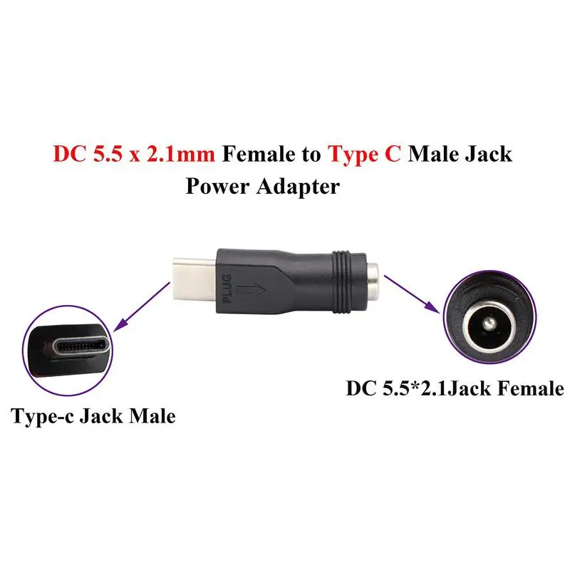 USB C To DC Dc Female To Type-c Male 5V Charging Adapter Plug For Laptop Router Mobile Power Supply Charger Connector