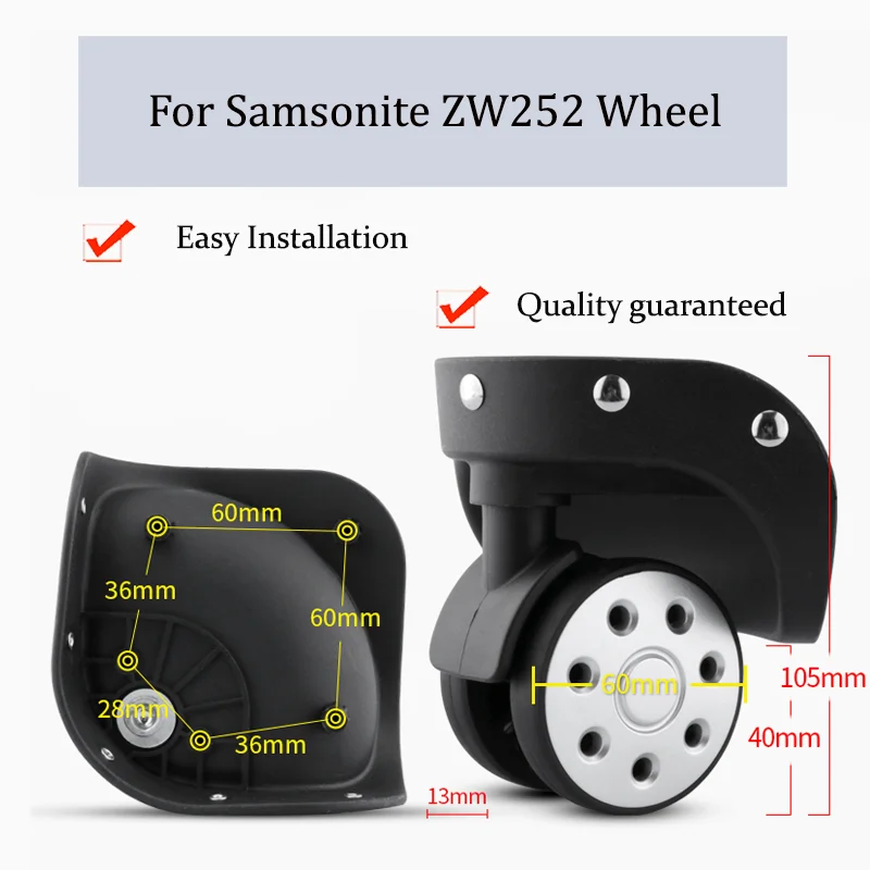 

Suitable For Samsonite ZW252 Universal Wheel Trolley Case Wheel Replacement Luggage Pulley Sliding Casters wear-resistant Repair