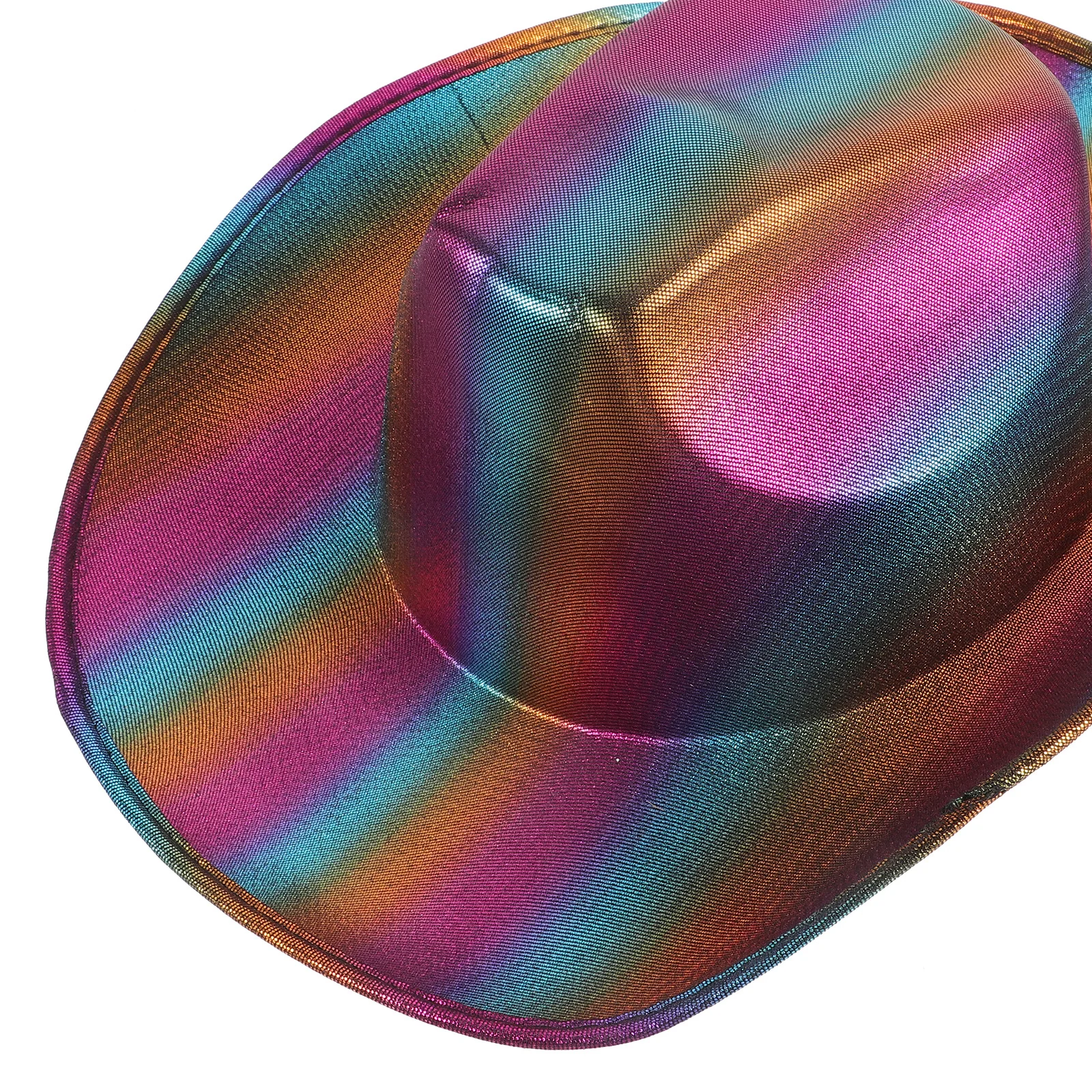 

Rainbow Cowgirl Hat Gold Foil Design Comfortable Breathable For Halloween Party Sparkly Western Hat For Adults Mens Disco Hats
