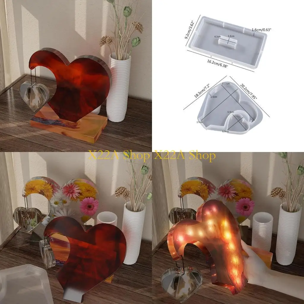 ユニークな愛のフォトフレーム装飾シリコーン金型ベース付きエポキシ樹脂-diy-クラフトジュエリー作成ホームデコレーションに最適