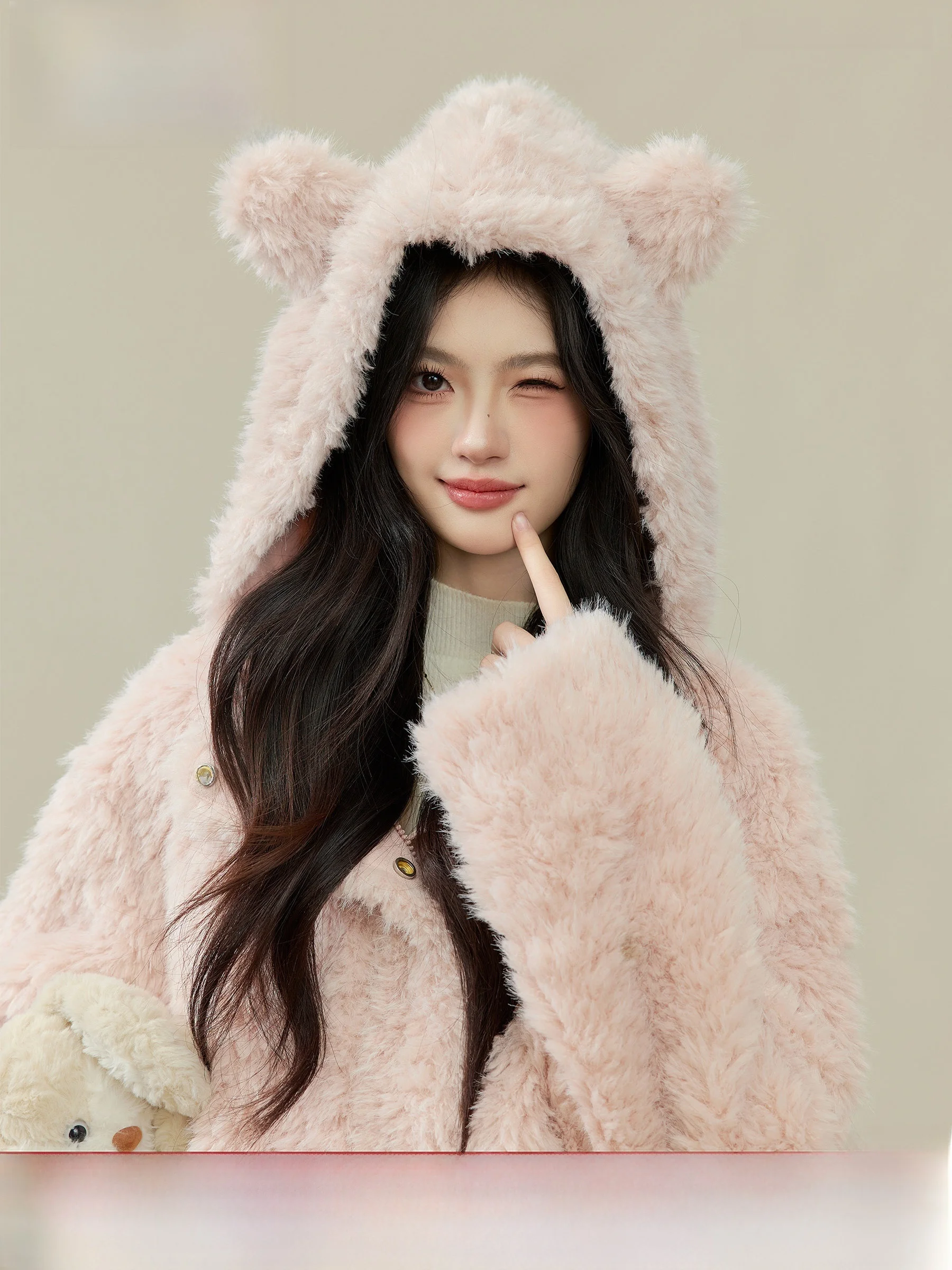 

Мягкая куртка из искусственного меха ягненка Ele Soft Plu для женщин, новая зимняя модель, стильная, экологичная, модная верхняя одежда с воротником-стойкой на молнии