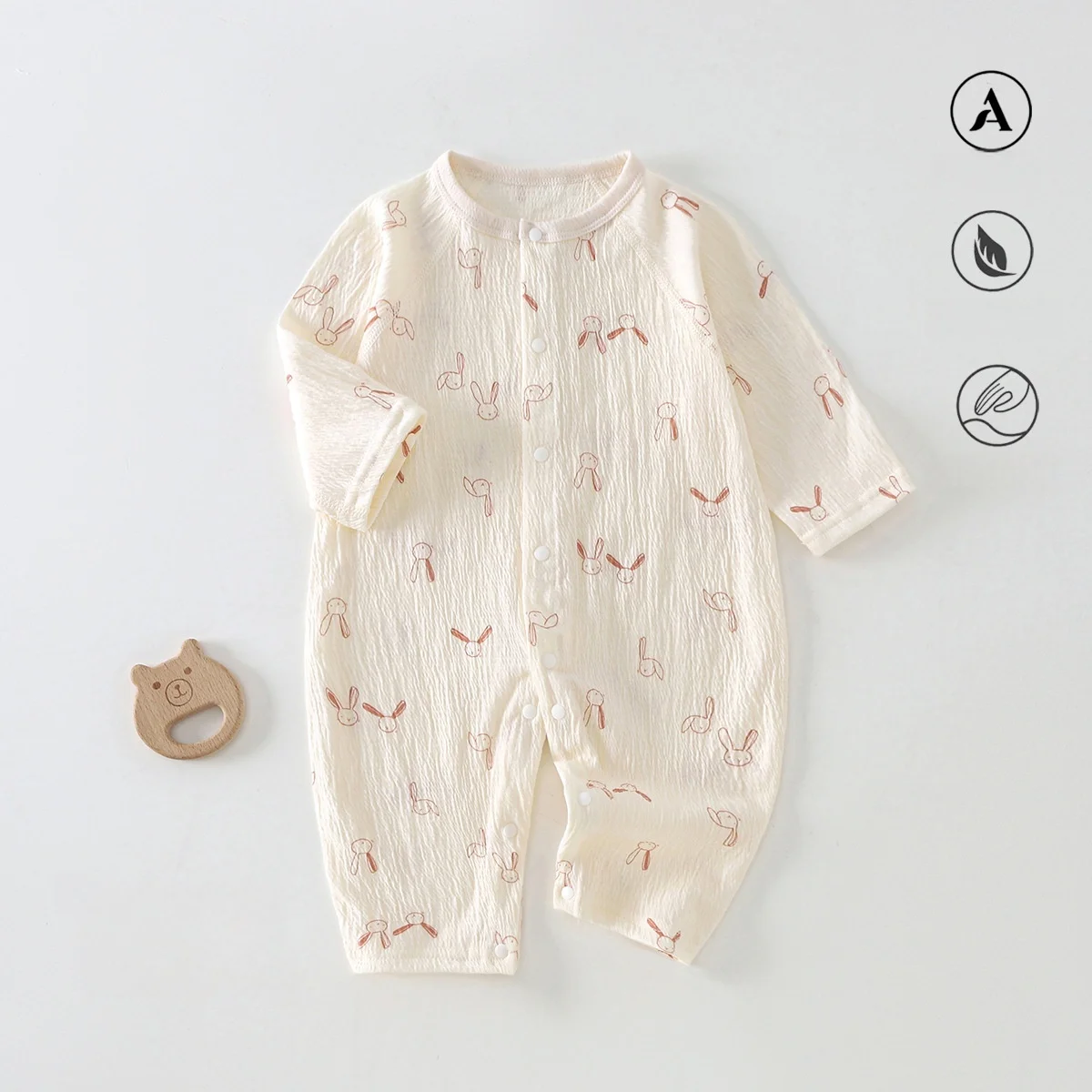 New Spring Newborn Baby Sleep Clothes Rabbit Print Soft Jumpsuit Underwear Infant One Piece Skin Friendly Baby Romper
