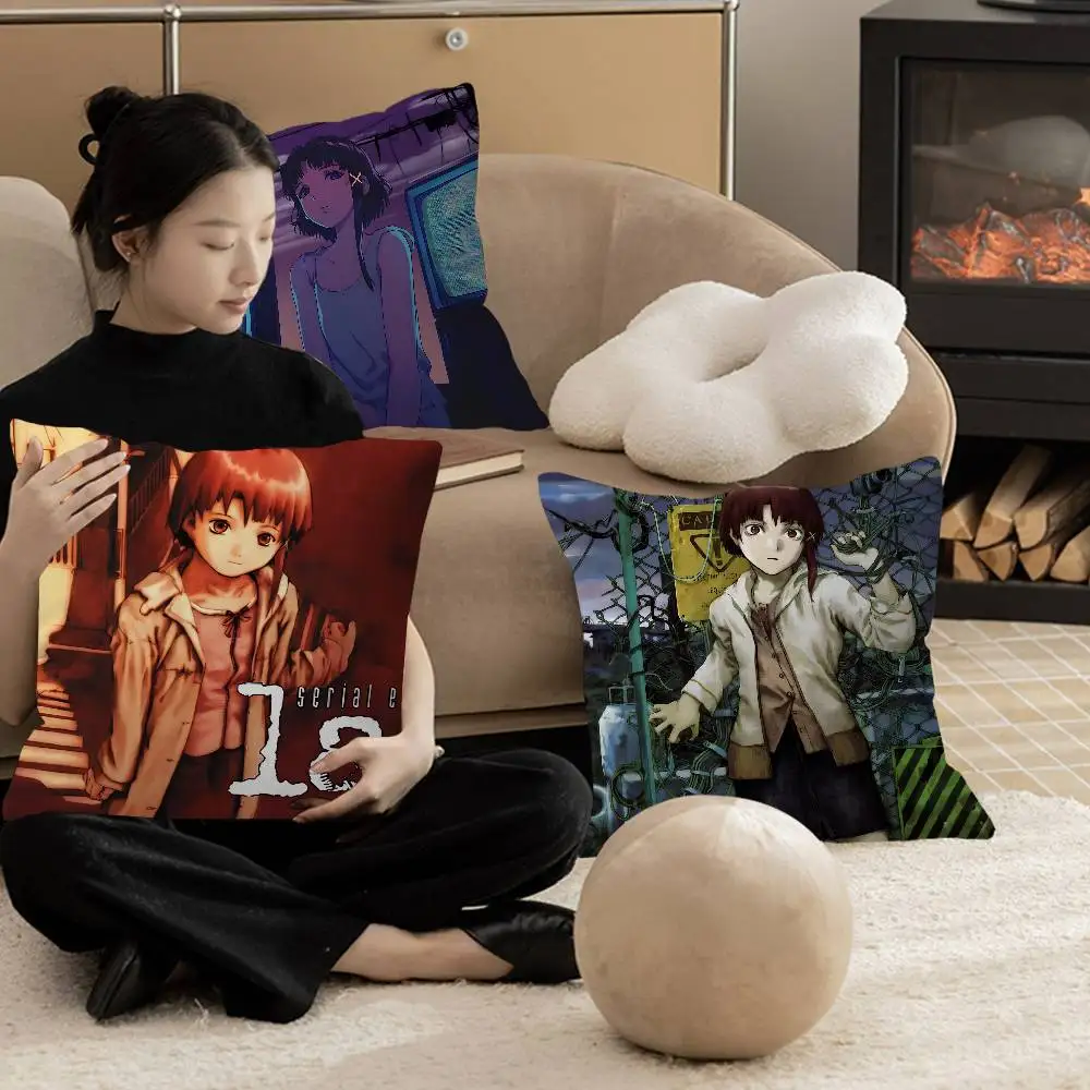 Serial Experiments Lain Anime Cushion Cover Polyester Sofa Cushions Decorative Throw Pillows Home Decoration Pillowcover