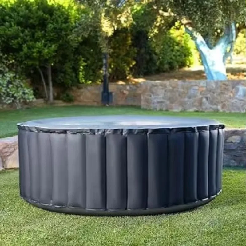 

STLF Airjet 2 to 6 Person Round Inflatable Hot Tub Portable Outdoor Spa Tub With 60 Soothing Airjets and Insulated Cover