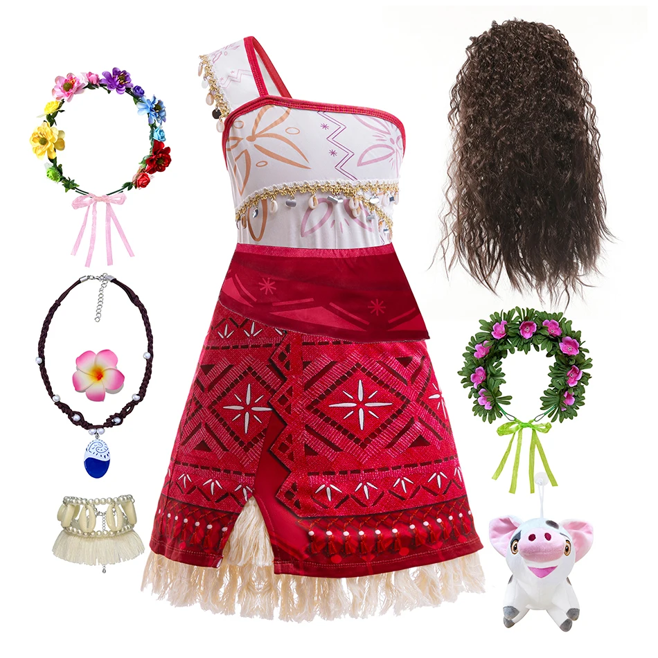 2024 Movie Moana 2 Dress Party Adventure Girl Costume Princess Fancy Clothes Children Outfit