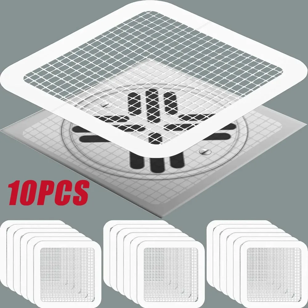 10Pcs Disposable Disposable Shower Floor Drain Sticker Kitchen Sticker Drain Stopper Filter Cover Bathroom Accessories