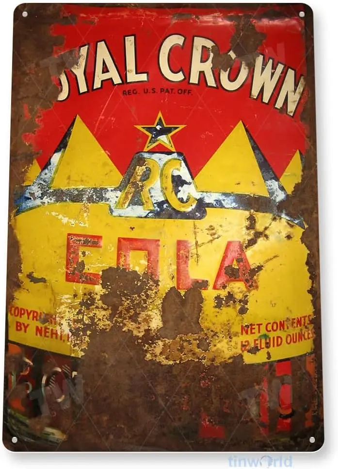 Tinworld TIN Sign Rusty RC Cola” Metal Decor Wall Art Royal Crown Shop Coke Soda A160 1pc sign sign