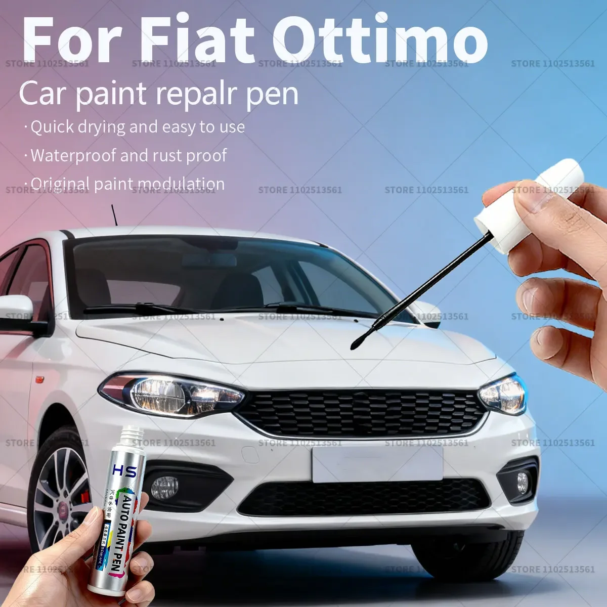 

Car Paint Repair Pen Touch Up Scratch Remover DIY Auto Accessories For Fiat Ottimo Blue 172 Red VR293 Silver PS2 Black 876 White