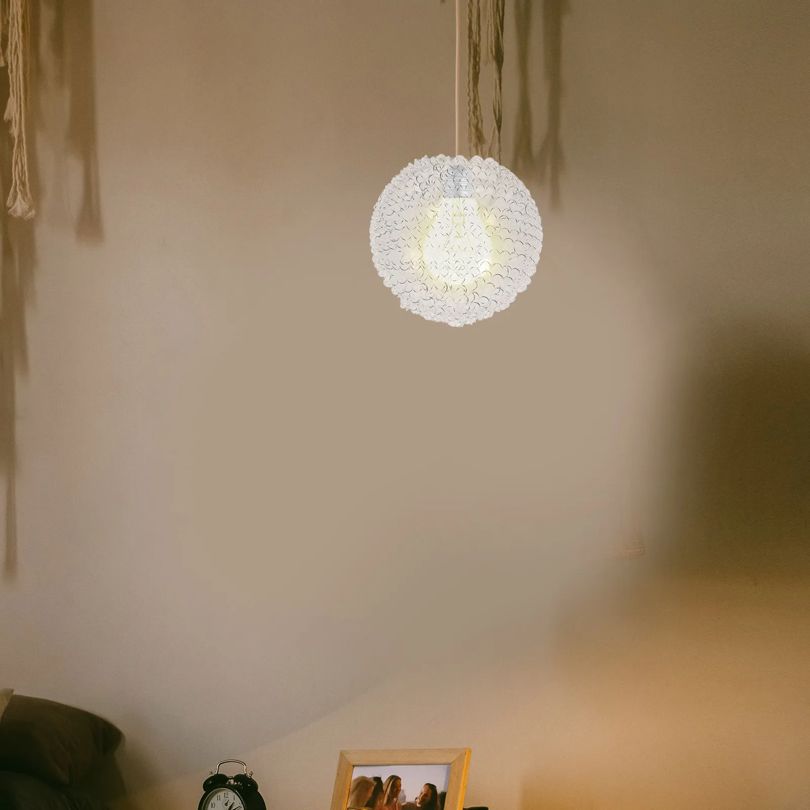 

Globe Glass Lamp Shade Clear Durable Aluminum Wire Chandelier Replacement Lamp Cover Decorative Light Fixture Cover