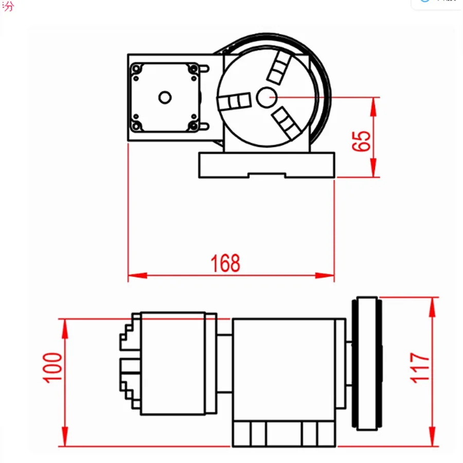 80 Chuck Carving Machine Rotating Axis Top Needle Tail Seat Fourth Axis A-Axis 4-axis CNC Dividing Head Stereoscopic Carving