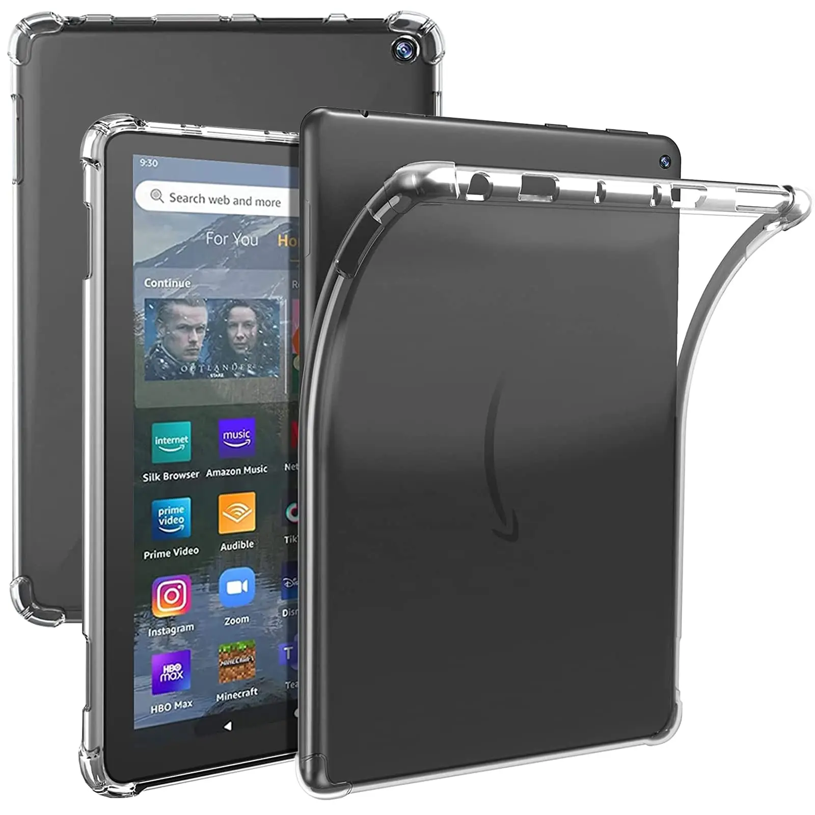 

Tablet Case for Fire HD 10/Fire HD 10 Plus 2021 (10.1 inch) TPU Ultra Slim Reinforced Corners Clear Shockproof Protective Cover
