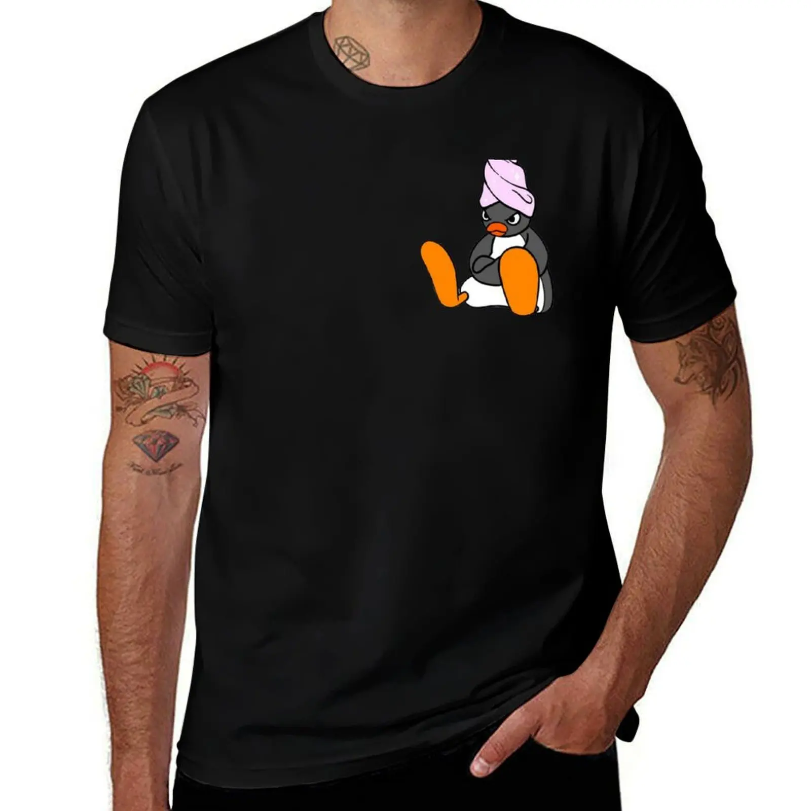 Angry Pingu Shower Official Merch T-Shirt affliction shirts man t shirt Louboutins street wear mens vintage t shirts