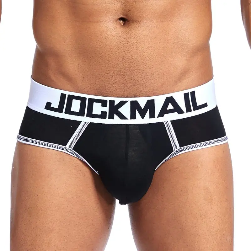 JOCKMAIL Sexy Men Underwear Briefs BOTTOMLESS Gay Penis Pouch Open Back Underpants Modal Gay Underwear Male Panties Shorts