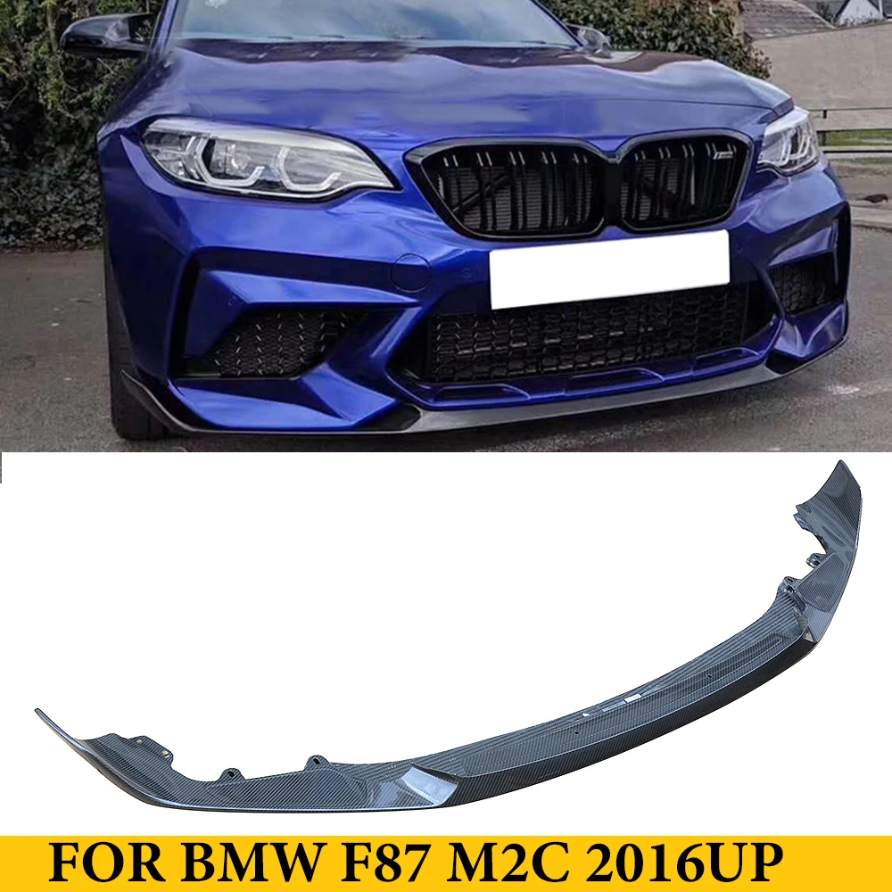 For BMW 2 Series F87 M2C M2 Competition 2016UP Carbon Fiber Front Bumper Lip Spoiler Car Styling