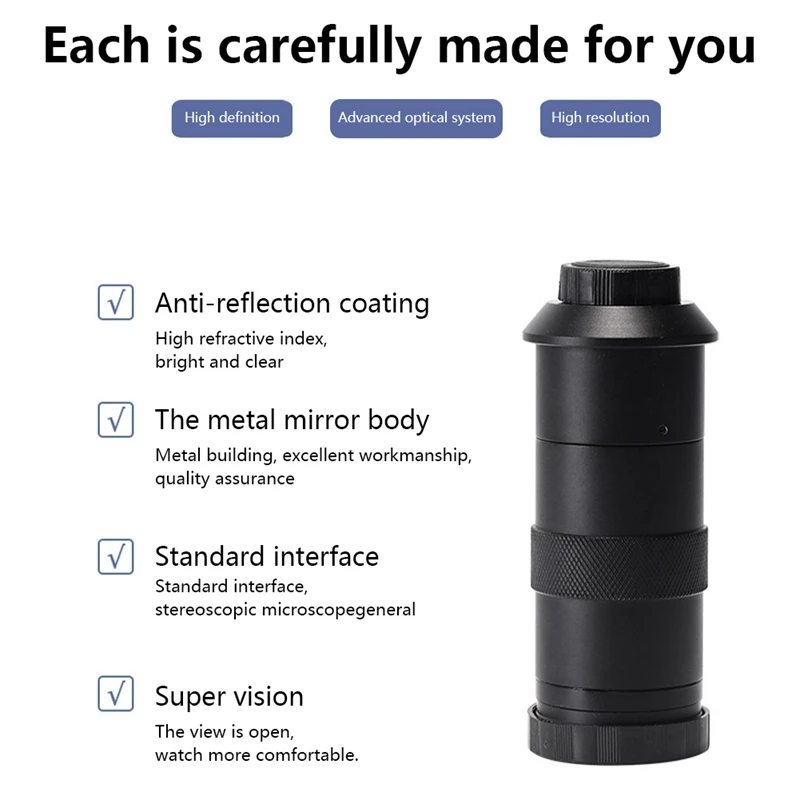 Objectif de Microscope 100X, objectif de caméra industrielle monoculaire M1218, caméra industrielle monoculaire