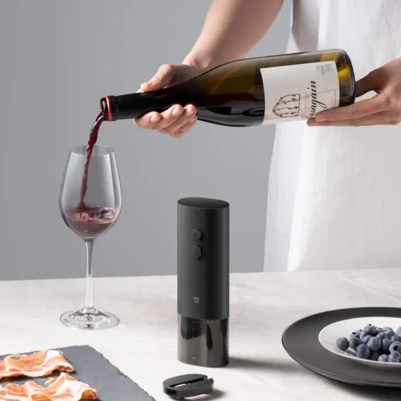 Xiaomi Mijia Electric Wine Bottle Opener With Tin Foil Cutter 10s Quick Bottle Opening One Click Simple Operation