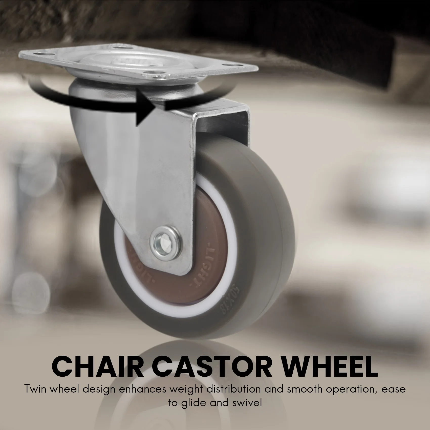 【PRICE REDUCT】4Pack 2Inch Furniture Crib Casters Cabinet Clamp With Brake Wheels Soft Rubber Swivel Caster Furniture Hardware Fi