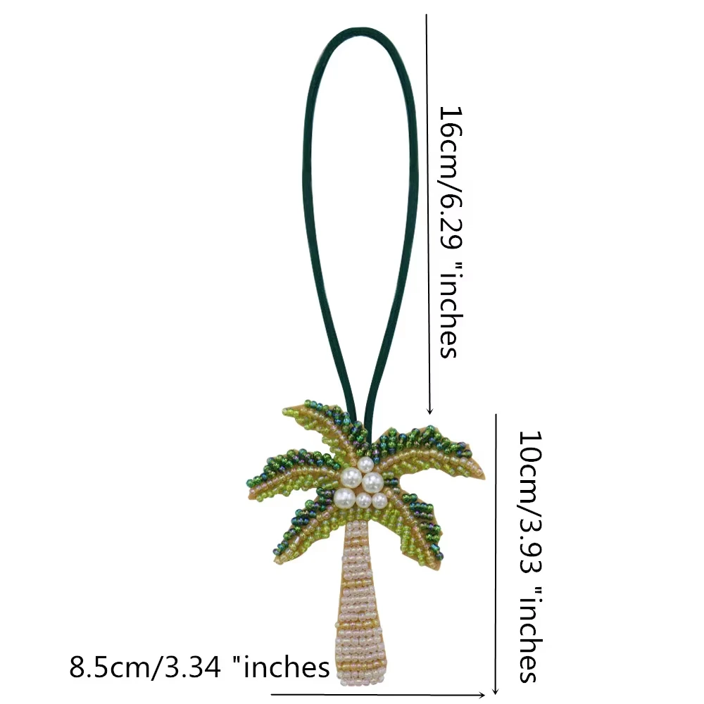 Coconut Tree Charm Pearl Purse Accessory Rhinestone Pendant Elegant Beaded Charm For Phone Decoration Decoration Bag Decoration