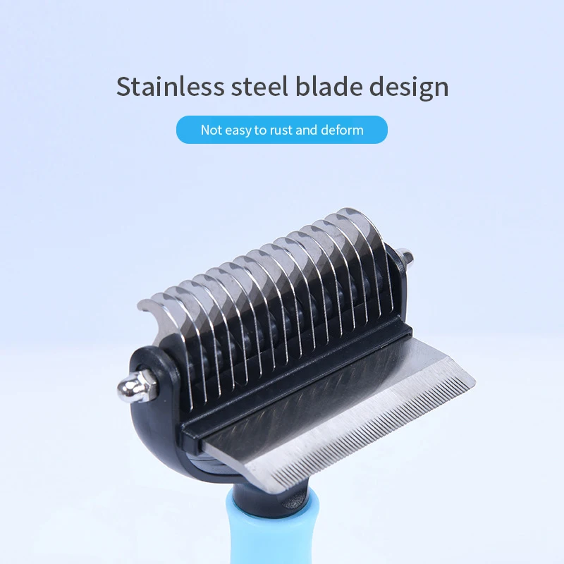 Professional Pet Deshedding Brush 2 Sided Dematting Dog Comb Cat Brush Rake Puppy Grooming Tools Undercoat Shedding Flying Hair