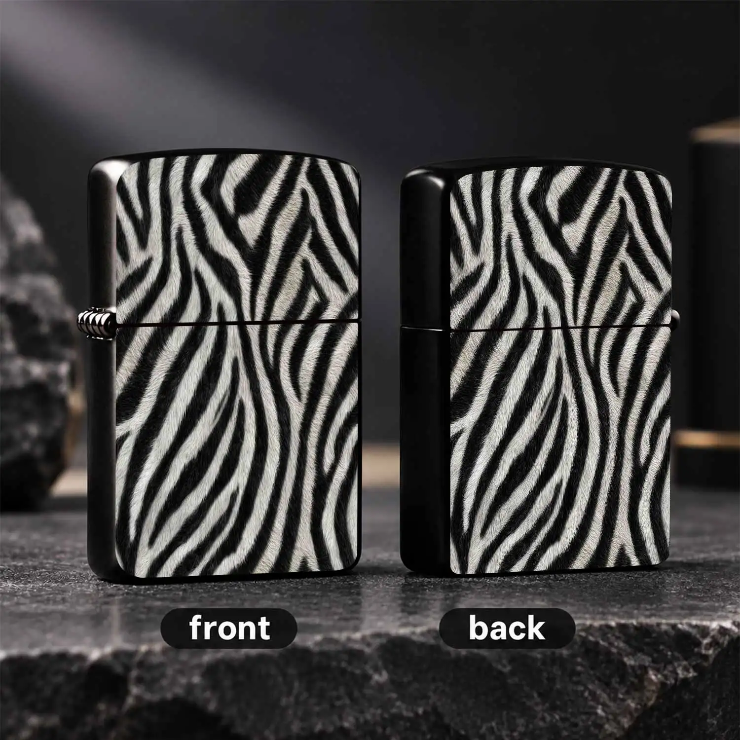 Trendy Zebra Print Classic Animal Texture Lighter, Suitable For Daily Travel, Outdoor Leisure And Various Scenarios, Exquisite Durable Portable Stylish Accessory, Ideal Gift Choice For Family, Friends And A Humorous And Interesting Lighter