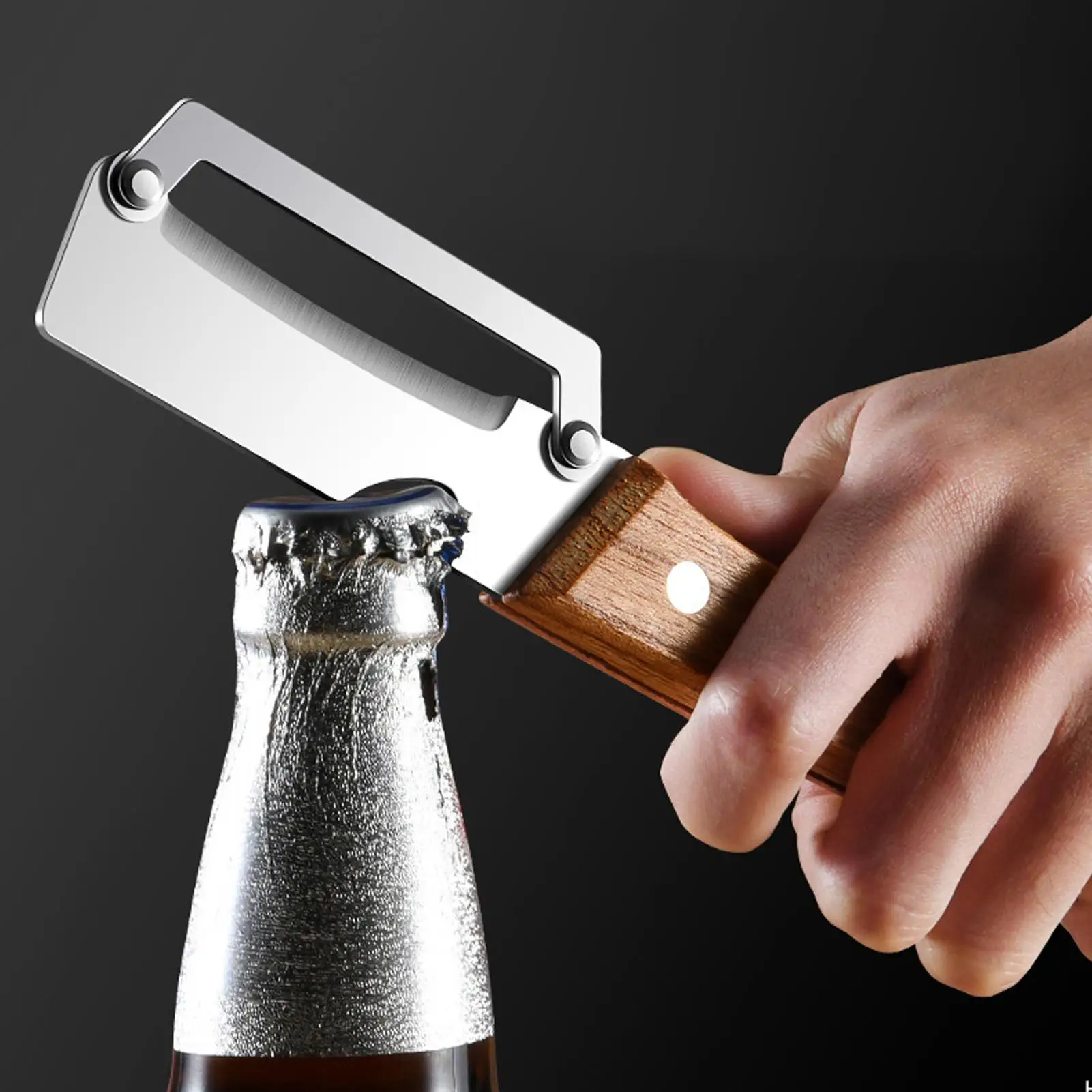 Stainless steel peeler with wooden handle for peeling and slicing fruits and vegetables Durable and smooth operation