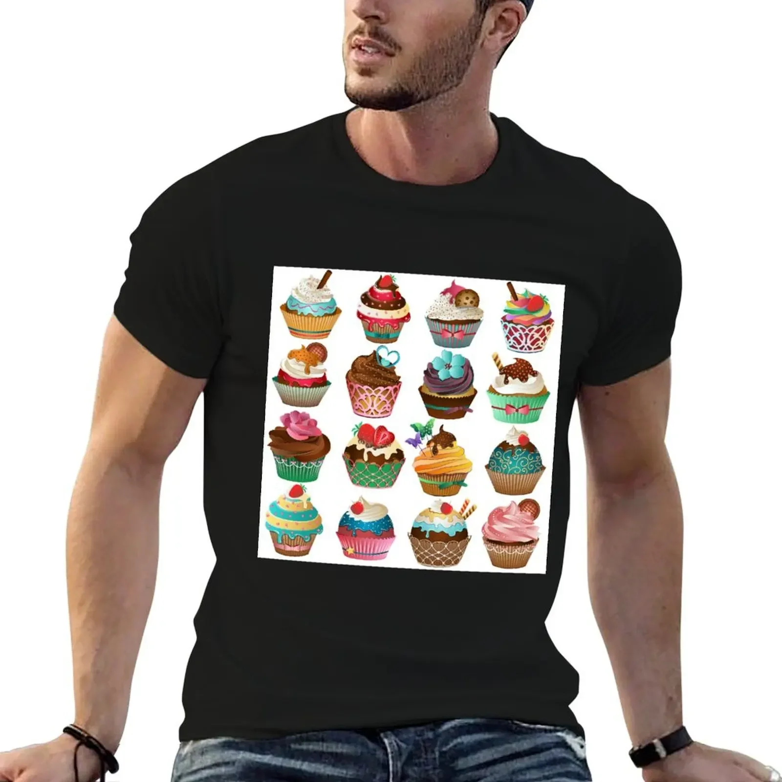 Cupcakes T-Shirt new edition anime t shirts anime figures slim fit t shirts for men