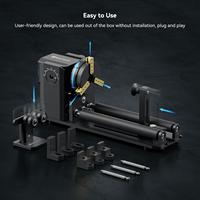 SCULPFUN RA Pro Max 4 in 1 Rotary Chuck for Laser Engraver, Y-axis Rotary Roller Engraving Module with 180° Adjustable Angle