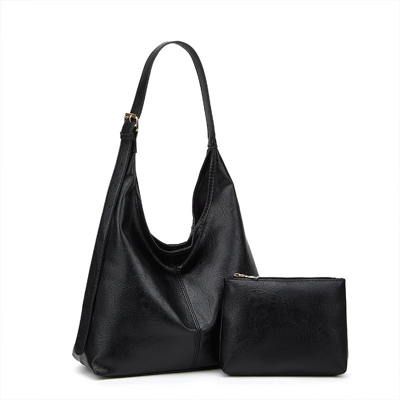 

Vintage American PU Tote Bag with Decoration and Adjustable Strap Replicating the Style of the 50s