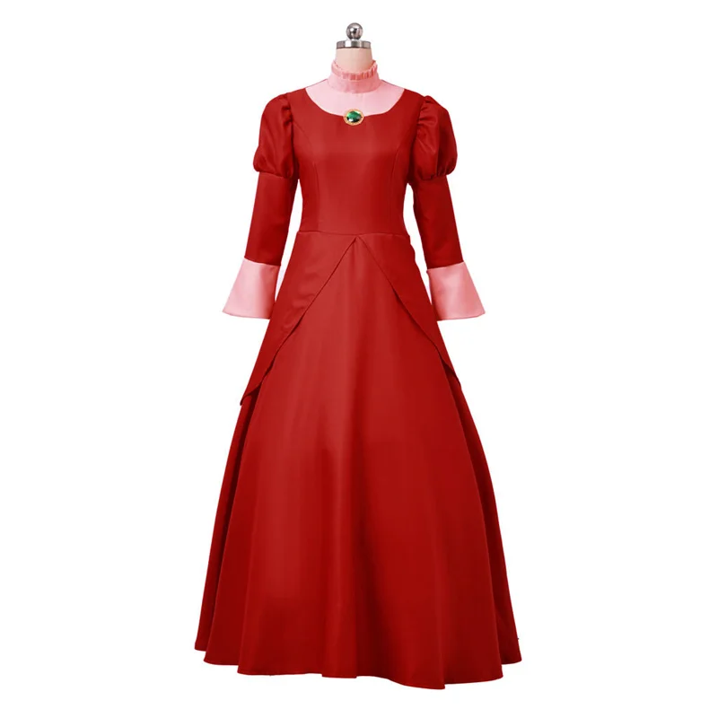 

Queen Cosplay Costume Women Red Dress Gown Wicked Halloween Full Set Outfits