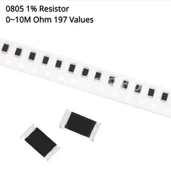 100 unids/lote 0805 0 ohm ~ 10M ohm resistencia SMD 1% 1/8W Chip resistencia de montaje en superficie ROHS 0R ~ 10MR 0.1R/1R/4.7R/47R/10R/1K/10K/1M/47K