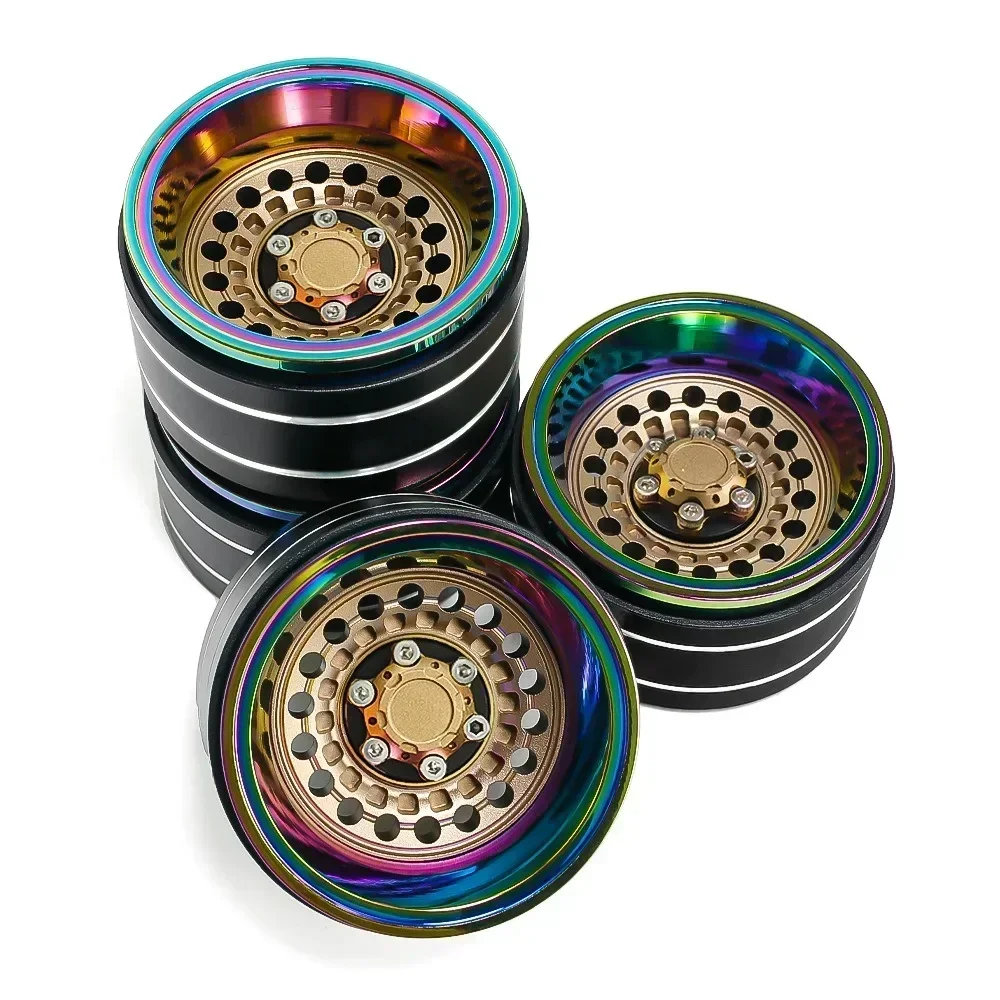 

4pcs Super Heavy & Aluminum Deep Dish 1.9" Beadlock Wheel Rim for 1/10 RC Crawler SCX10 TRX4 VS4-10 Gen8 (rs)