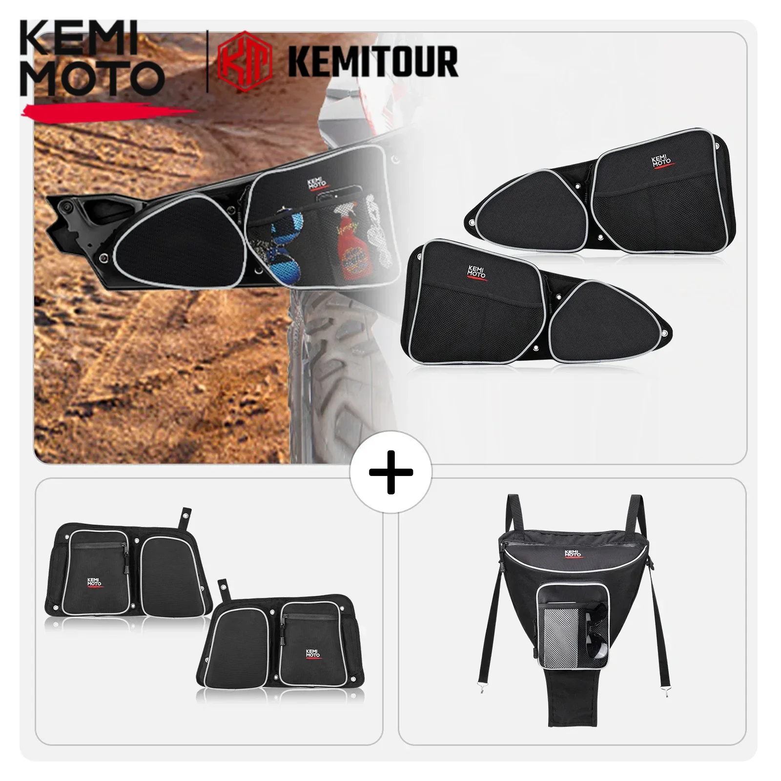 

KEMIMOTO UTV 1680D Front Rear Door Knee Pad Center Bag Compatible with Polaris RZR XP 4 1000/ XP4 Turbo/Turbo S /4 900 2014-2023