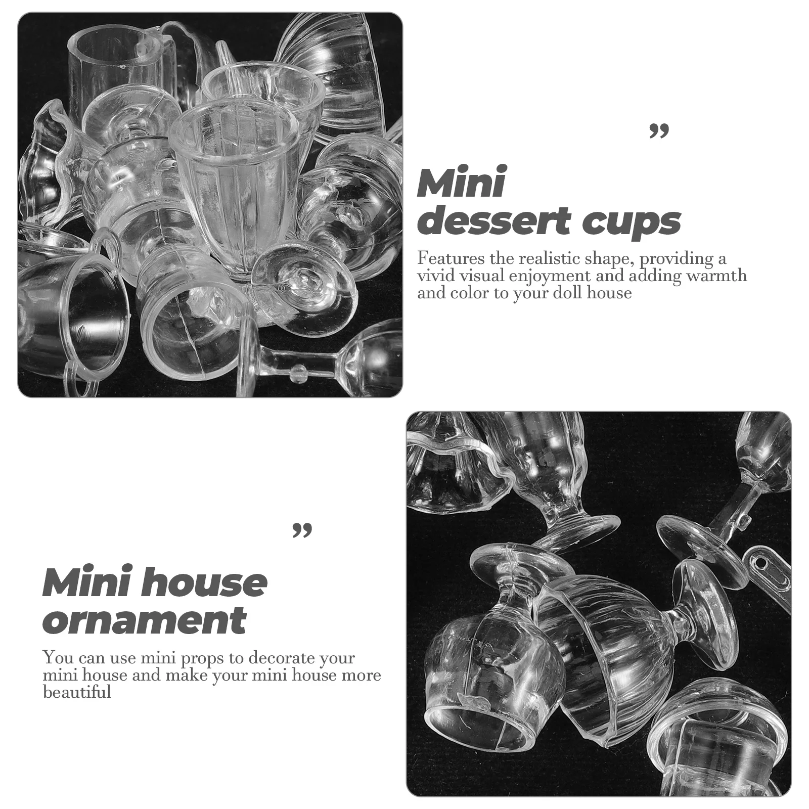 

House Ice Cream Cup Mini Cups for Desserts Water Plastic Miniature Tableware