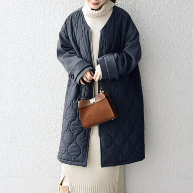 

2025 Autumn/Winter New Women's Padded Jacket with Woolen Patchwork Design