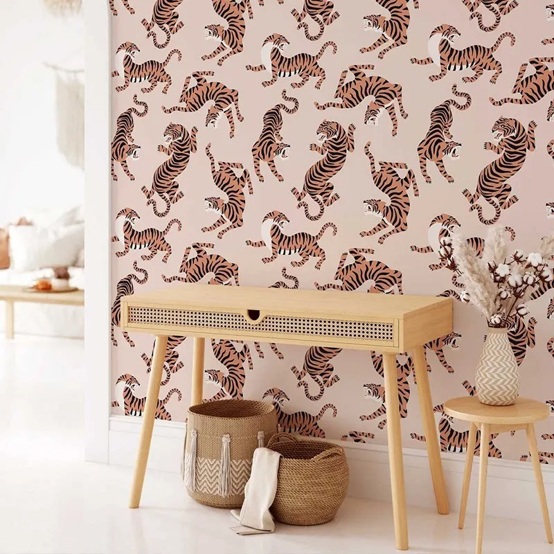 custom bedroom wallpaper Black white forest animal tiger Jungle animal environmental wall paper children's room mural background