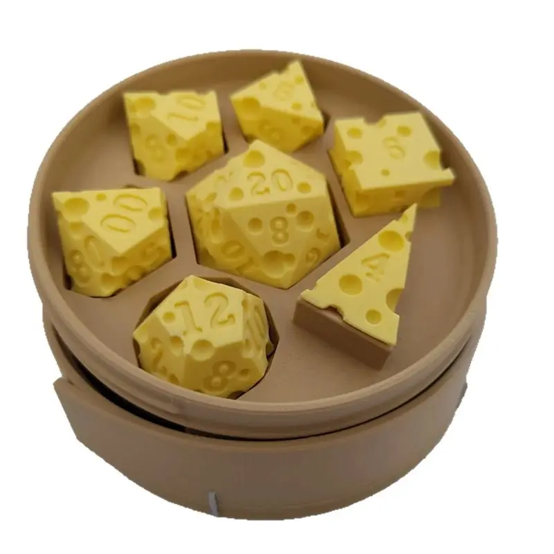 

ABHS-Irregular Cheese Dice Box Ornament Party Props Board Game Portable Dice Game For Kid Adult Family Gathering
