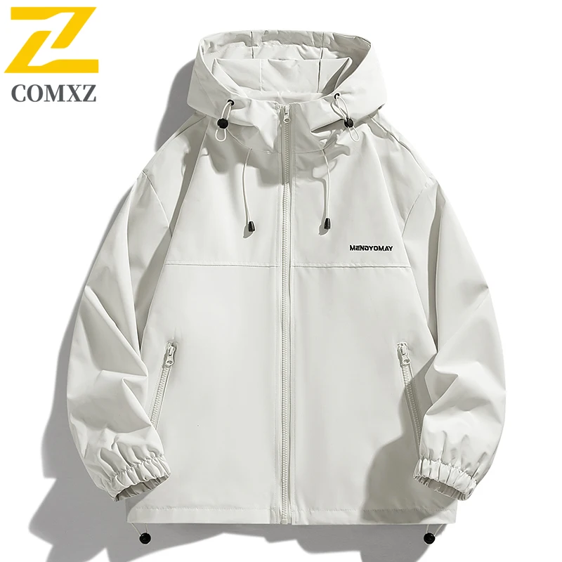 Spring Autumn Jacket Men's Outdoor Fishing Camping Thin Breathable Waterproof Windbreaker Women Casual Zipper Pocket Hooded Coat