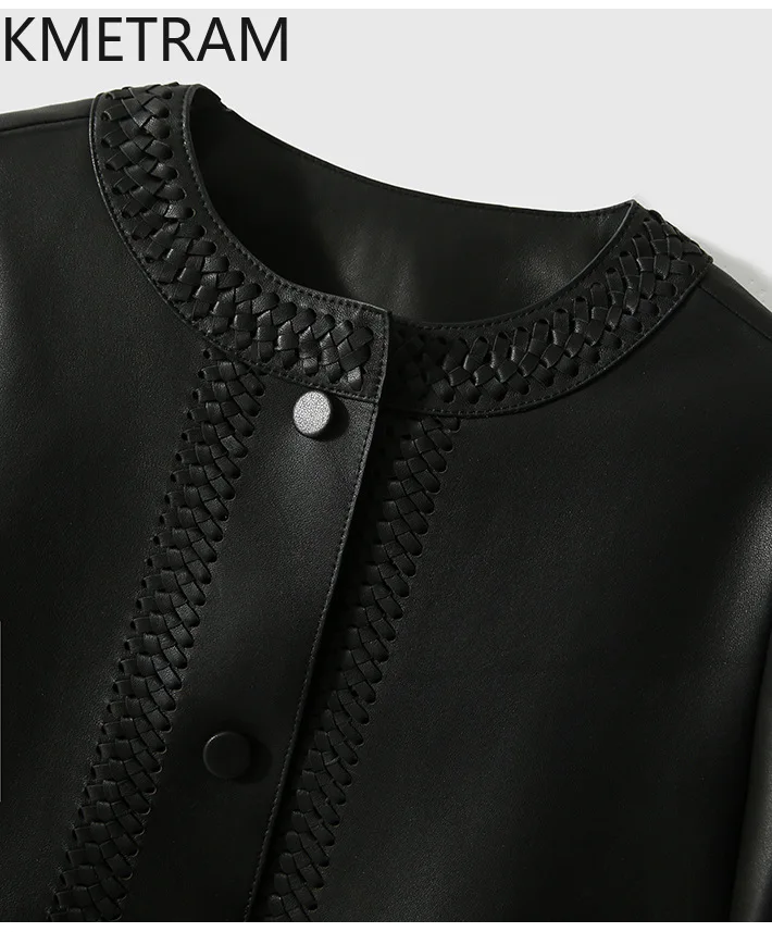 100 % erste Schicht Schaffell Jacke Frau Luxus kurze echtes Leder Jacken Frauen Frühling Herbst Damen Kleidung 2025 Ettка