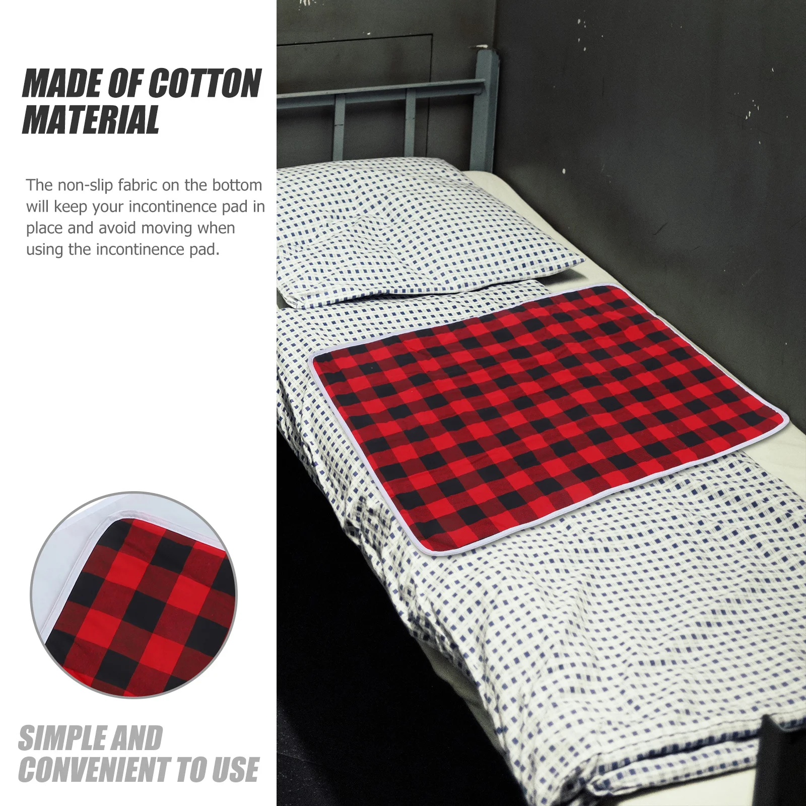 

Absorbent Bed Pad Incontinence Protection Non-Slip Reusable Waterproof Cotton Liner Adults Menstrual Use