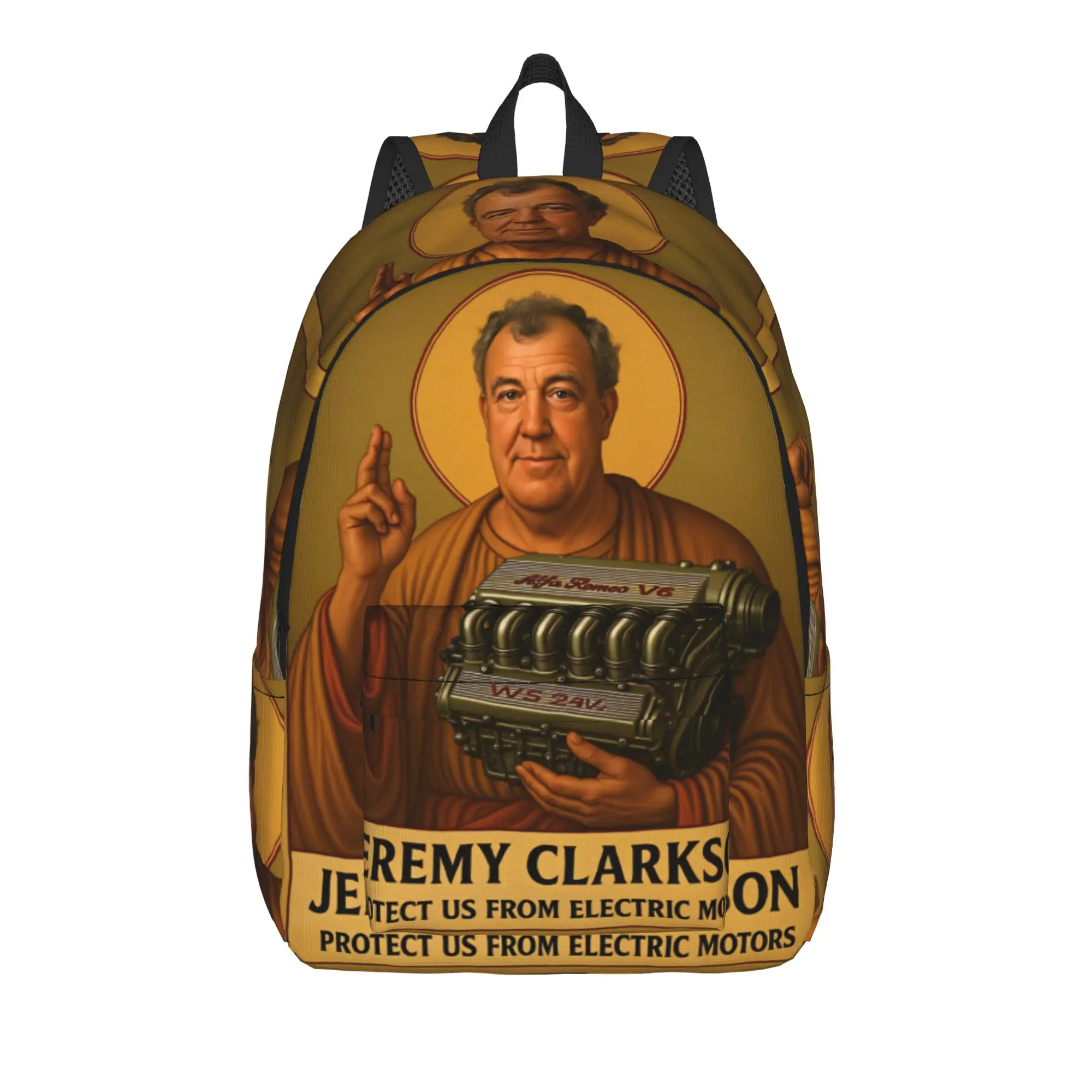 Jeremy Clarkson as god holing Backpack  Travel Backpacks Women Modern School Bags Design Soft Rucksack