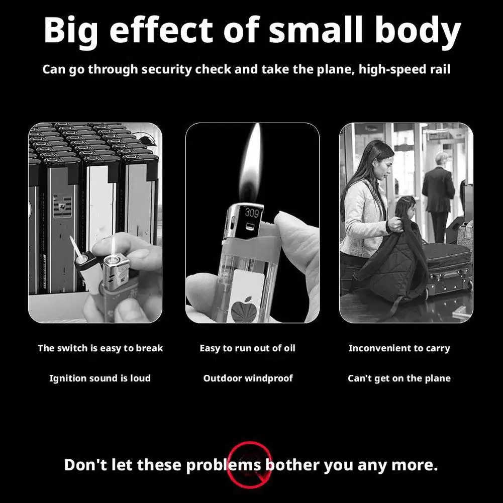 Compactly Type C Lighter Electric for Easy Carrying and Storage TypeC Mini Cigarette Lighter for Air Travel Outdoor No Flame