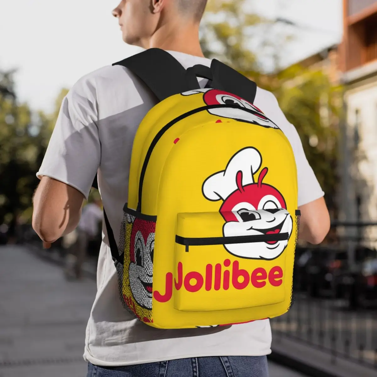 Jollibee Burger Restaurant Mascot Backpack Daypack Large Capacity Children BookBag School Bag Shoulder Bags for Men Women