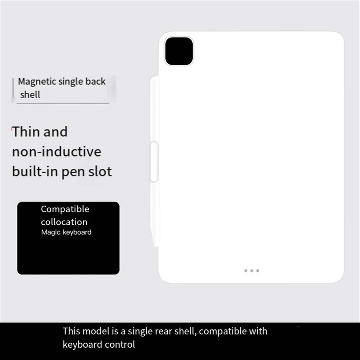 For iPad 12.9 Inches Keyboard Protective Cover Magnetic Attraction iPad Keyboard Case,for iPad Gray