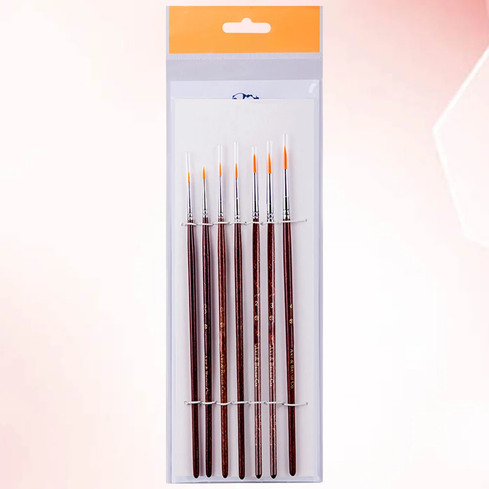 

1 Set/7PCS Nylon Hair Art Paint Brush Set Wooden Handle Multifunctional Painting Art Painting Tools for Art Students