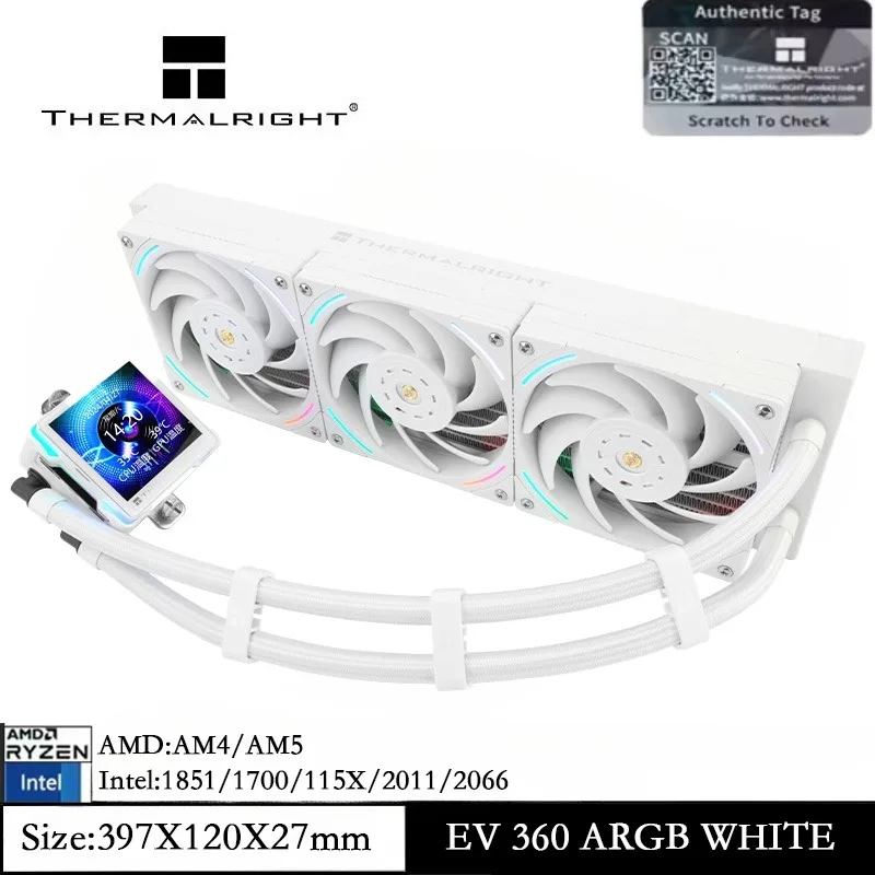 

Thermalright Elite Vision 360 ARGB WHITE CPU Water Cooler with 2.73in Removable CPU Cooler for AM5 AM4 Intel LGA1700/1851/115X