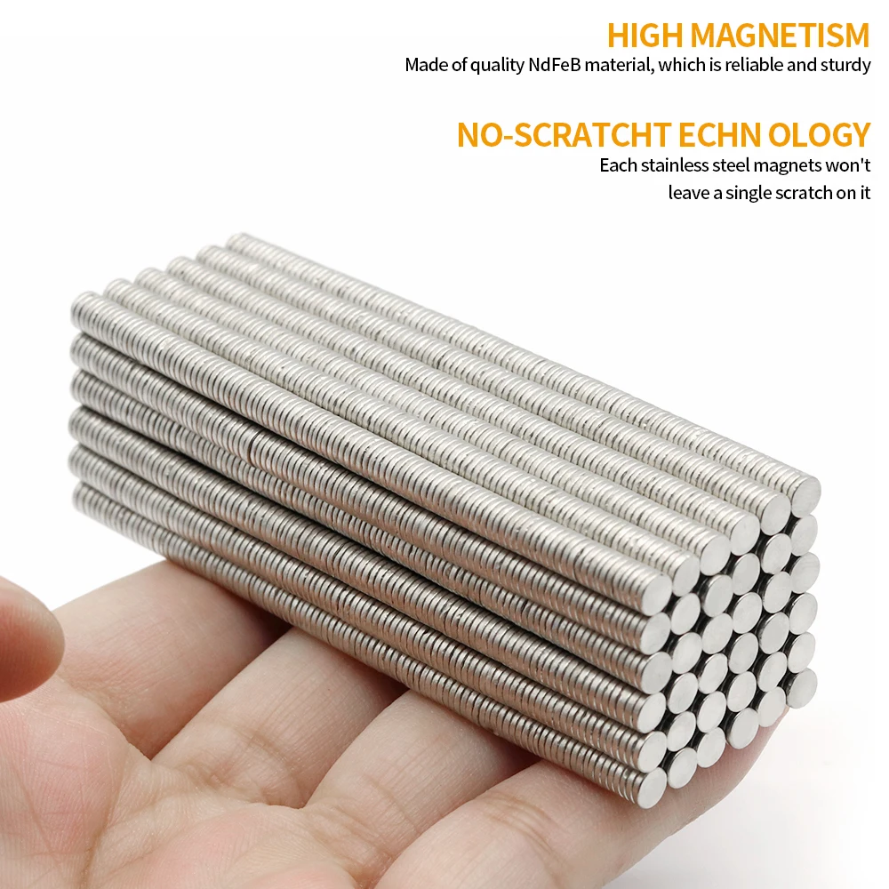 4x1mm Super Strong Round Magnets For Fridge, DIY Projects, Science & Office Use Refrigerator Magnet