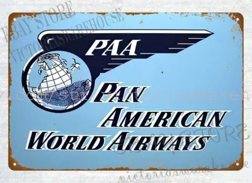 reproduction wall decor world airway travel metal tin sign