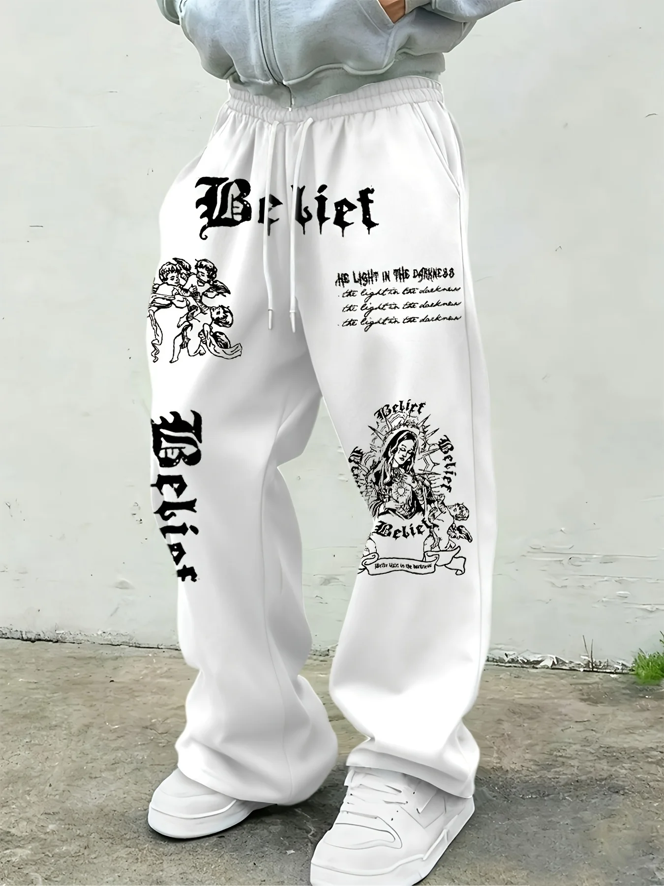 Erkek Gotik Dikey Grafik Desen - Street Fashion Baggy incelemesi ve fiyatı