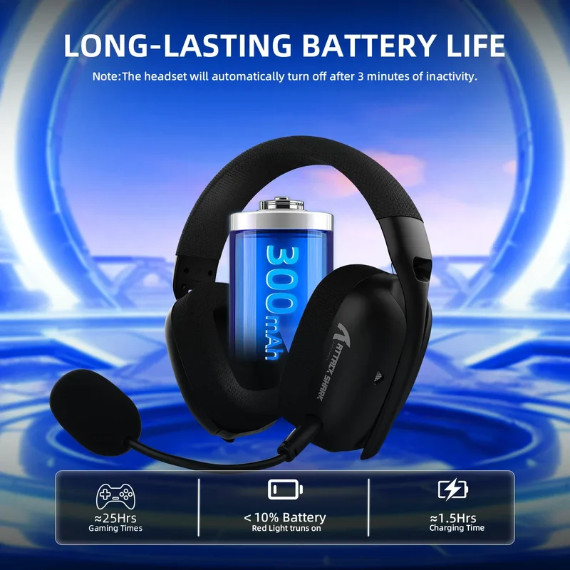 Attack Shark L80PRO Fone de ouvido para jogos sem fio 2.4G — foto 2