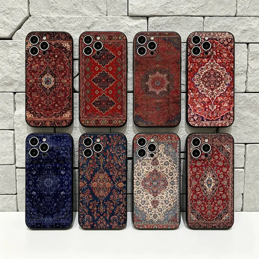

Persian Carpet Floral For Phone 17 16 15 Cases iPhone 14 13 12 11 Pro Max 17 Air 16E XR 7 8 Plus SE2 Cover
